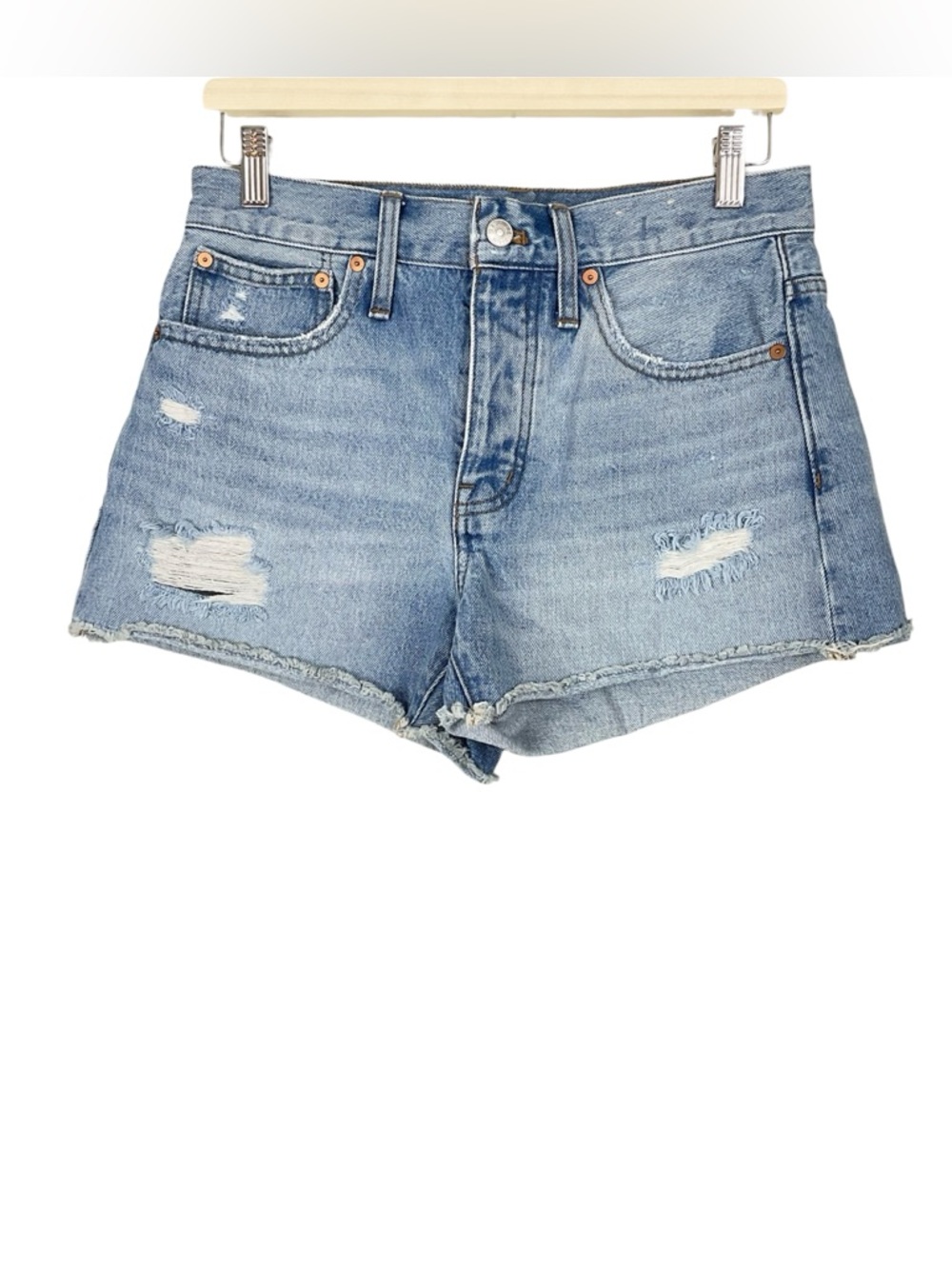 Madewell Relaxed Denim Shorts in Homecrest Wash Ripped Edition Size 25